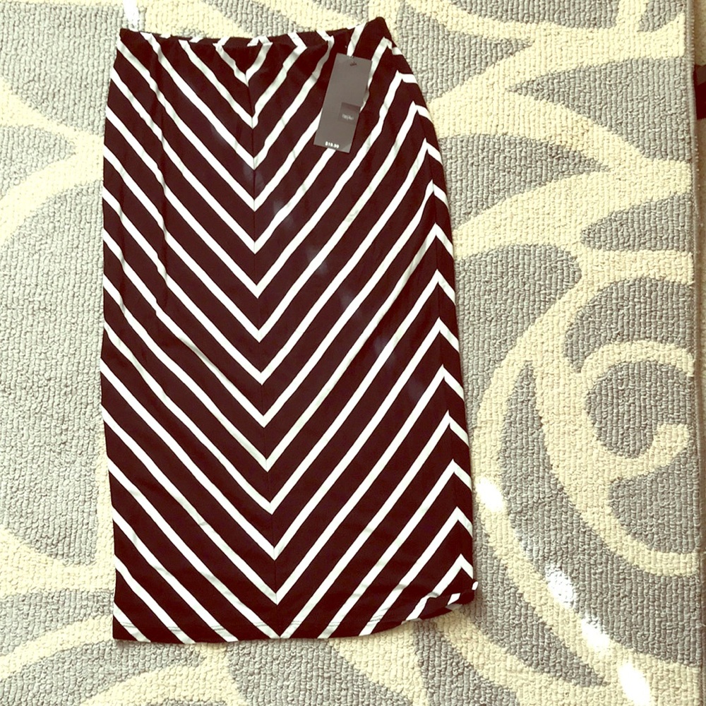 Stripe Midi Skirt